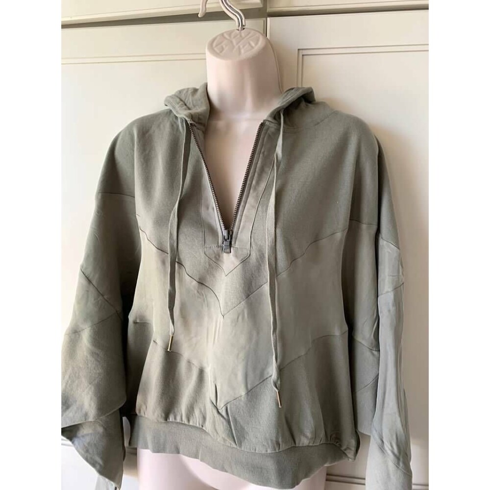 SOFT SURROUNDINGS Hooded Pullover Top -Olive-NEW-SZ M,L
